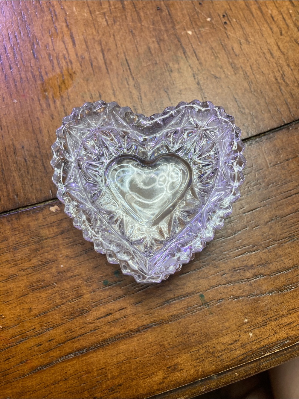 Heart-Shaped Glass Trinket Dish Clear